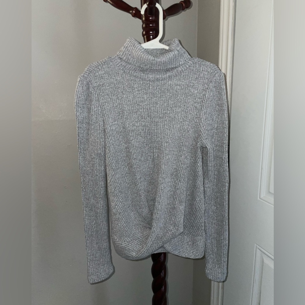 Crave Fame Heather Gray Turtleneck Sweater Top - Picture 6 of 8